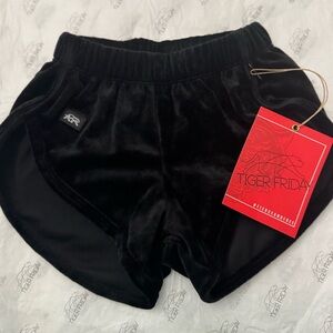Tiger Friday Kids Black Velvet Athletic Shorts CXS
